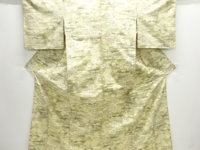 JAPANESE KIMONO / ANTIQUE KIMONO / SILK / HITOE TSUMUGI / WOVEN MIST